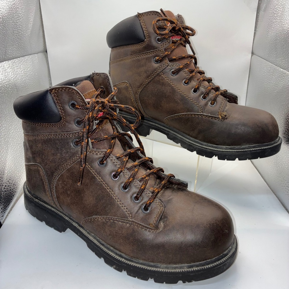 Brahma Mens Steel Toe Work Boots Brown Lace Up ASTM F2413-11 MNBR0340100 Size 9